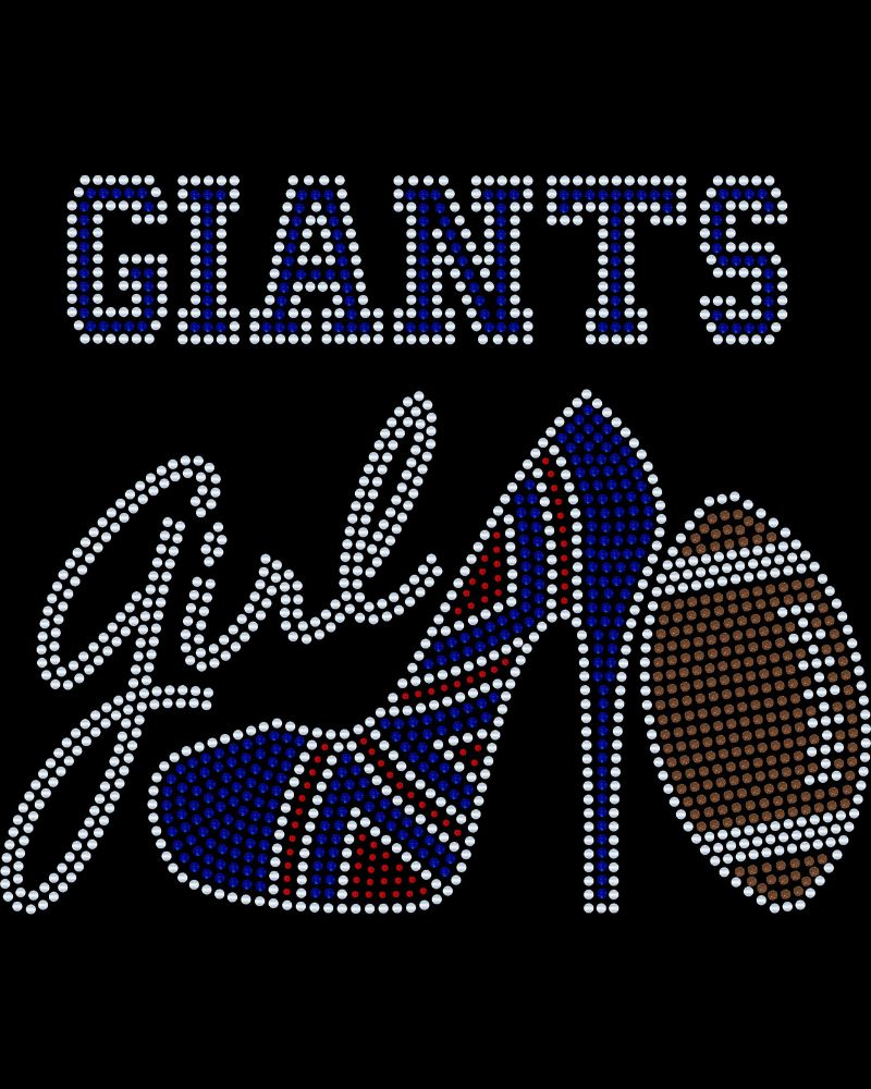 New York Giants Girl High Heel Bling Apparel -  Ladies V-Neck Tee, Unisex Crewneck, Ladies Long Sleeve V-Neck Shirt, Unisex Sweatshirt