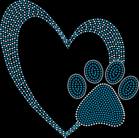 Dog Lover Bling Tee, Heart with Paw Bling Shirt, Dog Design, and Dog Lover T-Shirt, Tee, Sweatshirt