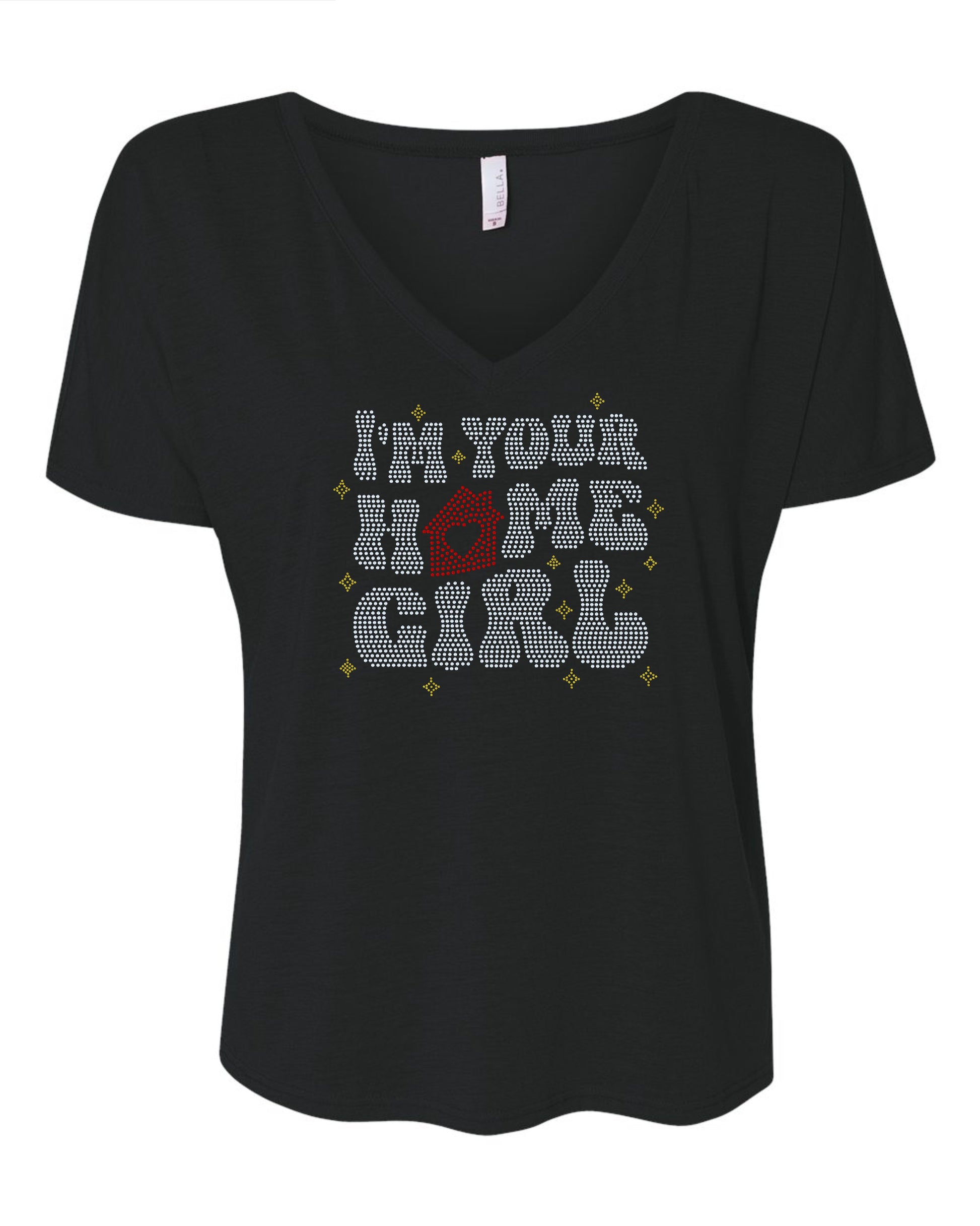 I'm Your Home Girl with House Real Estate Bling Shirt / Real Estate Work Polo or T-Shirt Sparkly Spangle Collared Tee - Stitch N Bling