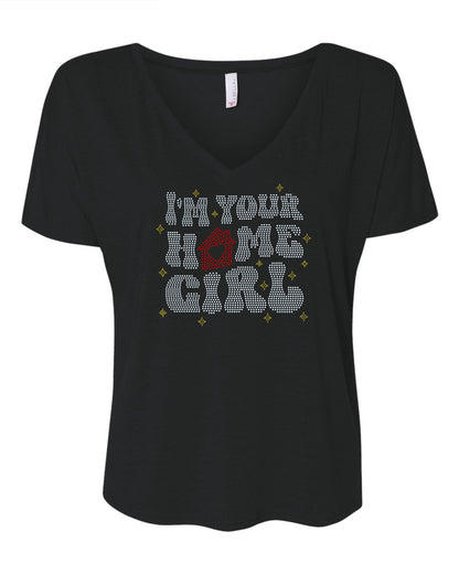 I'm Your Home Girl with House Real Estate Bling Shirt / Real Estate Work Polo or T-Shirt Sparkly Spangle Collared Tee - Stitch N Bling