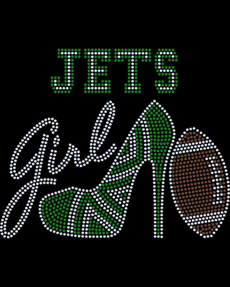 New York Jets Girl High Heel Bling Apparel – Ladies V-Neck Tee, Unisex Crewneck, Ladies Long Sleeve V-Neck Shirt, Unisex Sweatshirt