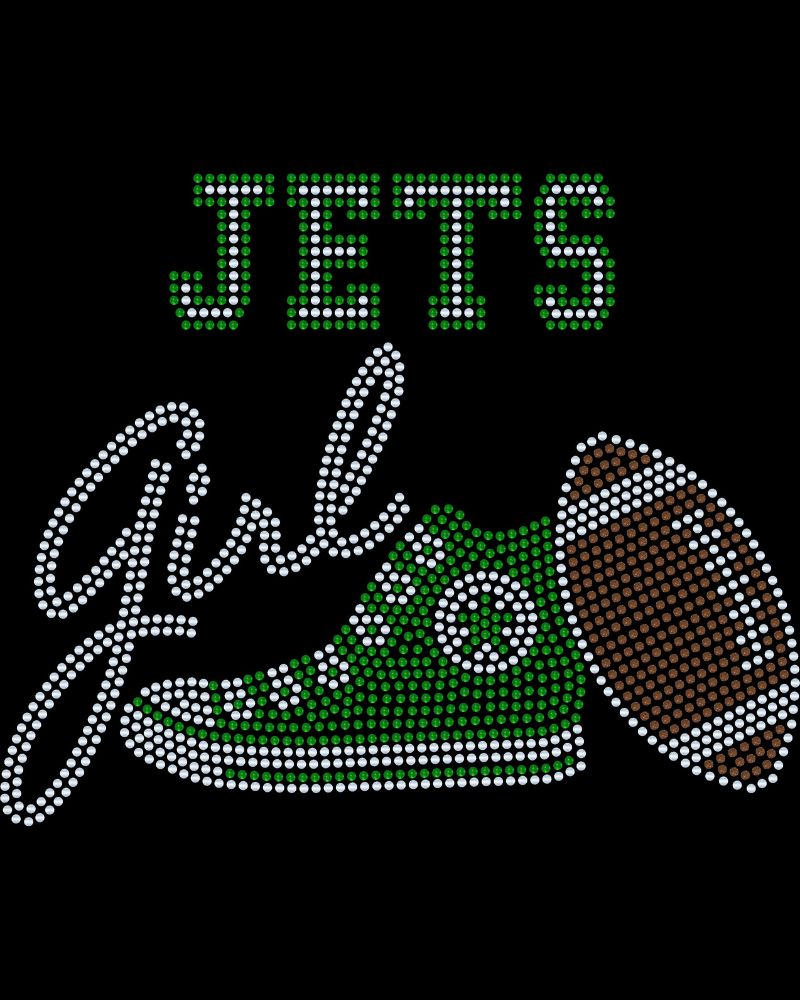 New York Jets Girl Tennis Shoe Bling Apparel – Ladies V-Neck Tee, Unisex Crewneck, Ladies Long Sleeve V-Neck Shirt, Unisex Sweatshirt