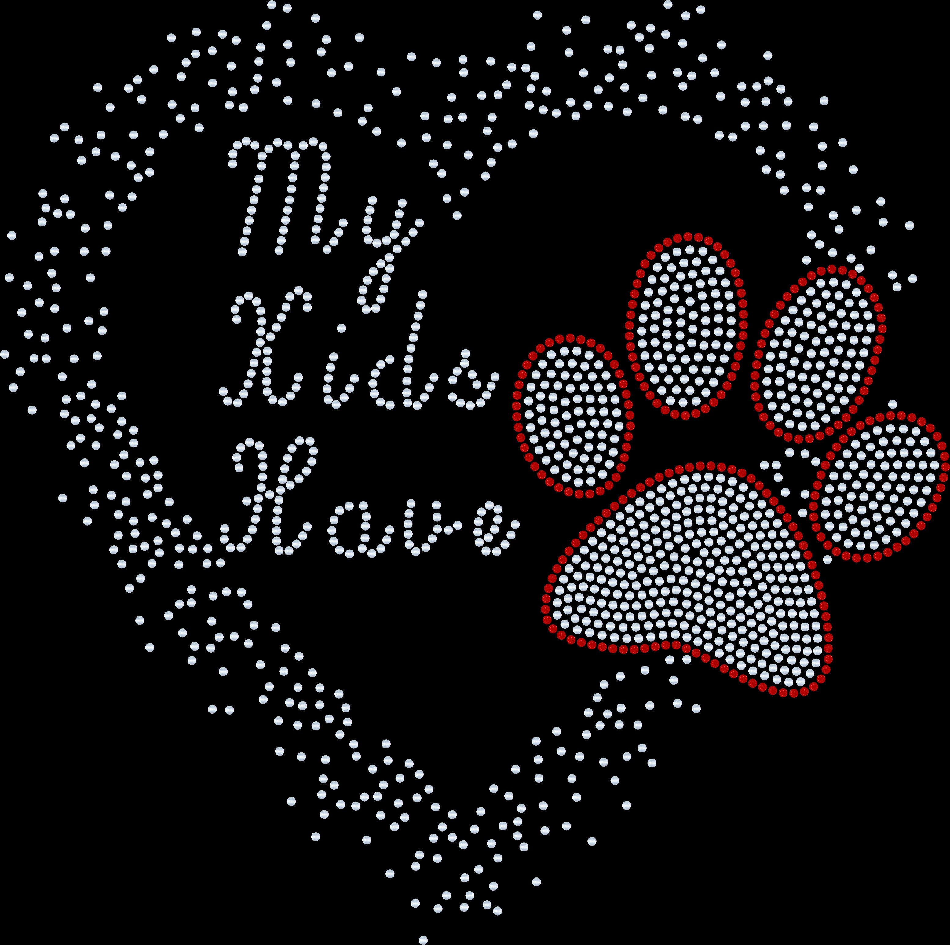 My Kids Have Paws Bling Apparel – Ladies V-Neck Tee, Unisex Crewneck, Ladies Long Sleeve V-Neck Shirt, Unisex Sweatshirt