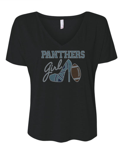 Carolina Panthers Tee, Panthers High Heel Shoe, Panthers Girl, Personalization Optional! Long sleeve and Sweatshirts! - Stitch N Bling