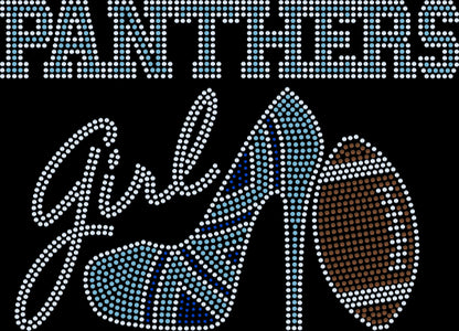 Carolina Panthers Tee, Panthers High Heel Shoe, Panthers Girl, Personalization Optional! Long sleeve and Sweatshirts! - Stitch N Bling
