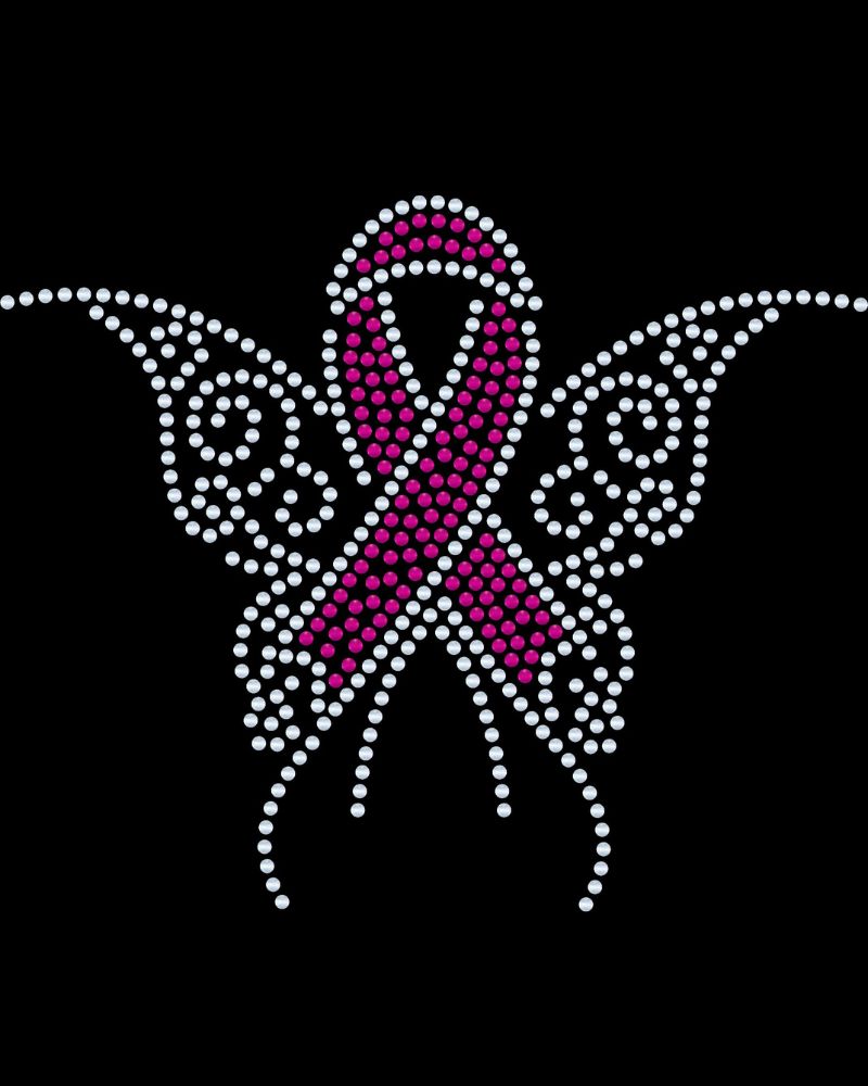 Awareness Alzheimer Butterfly Bling Ribbon Apparel – Ladies V-Neck Tee, Unisex Crewneck, Ladies Long Sleeve V-Neck Shirt, Unisex Sweatshirt Choose your Ribbon Color Bling