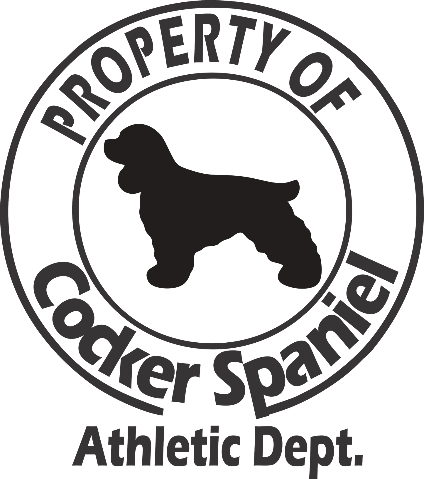 Property of Cocker Spaniel Athletic Department, Club Cocker Tee, Cocker Spaniel Club, American Cocker Spaniel, Dog Design, and Dog Lover T-Shirt, Tee, Sweatshirt