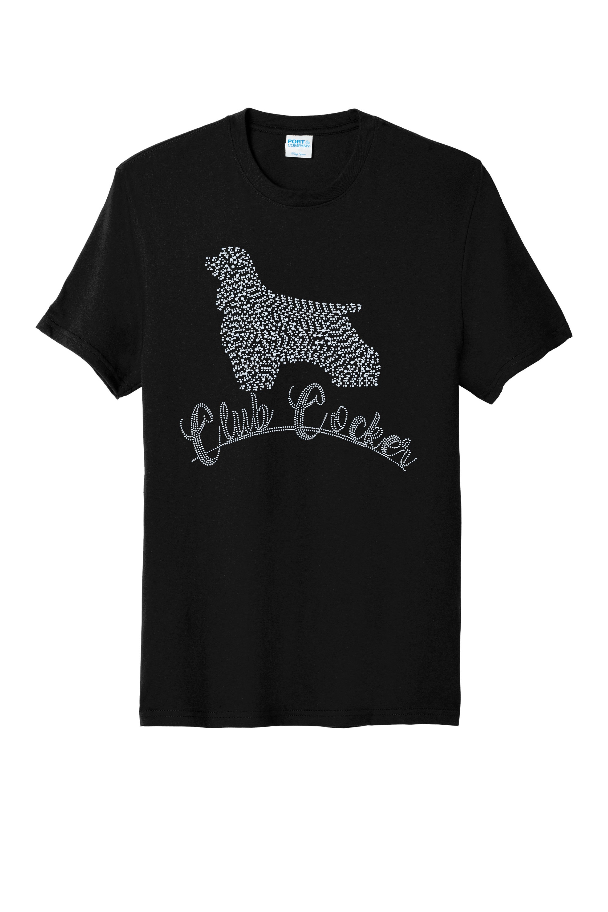 American Cocker Spaniel Club Cocker Dog Mom Bling Apparel – Ladies V-Neck Tee, Unisex Crewneck, Ladies Long Sleeve V-Neck Shirt, Unisex Sweatshirt