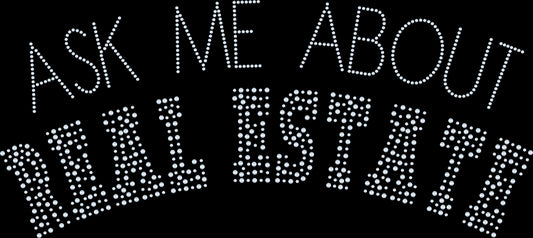 Ask Me About Real Estate Bling Shirt / Real Estate Work Polo or T-Shirt Sparkly Spangle Collared Tee - Stitch N Bling