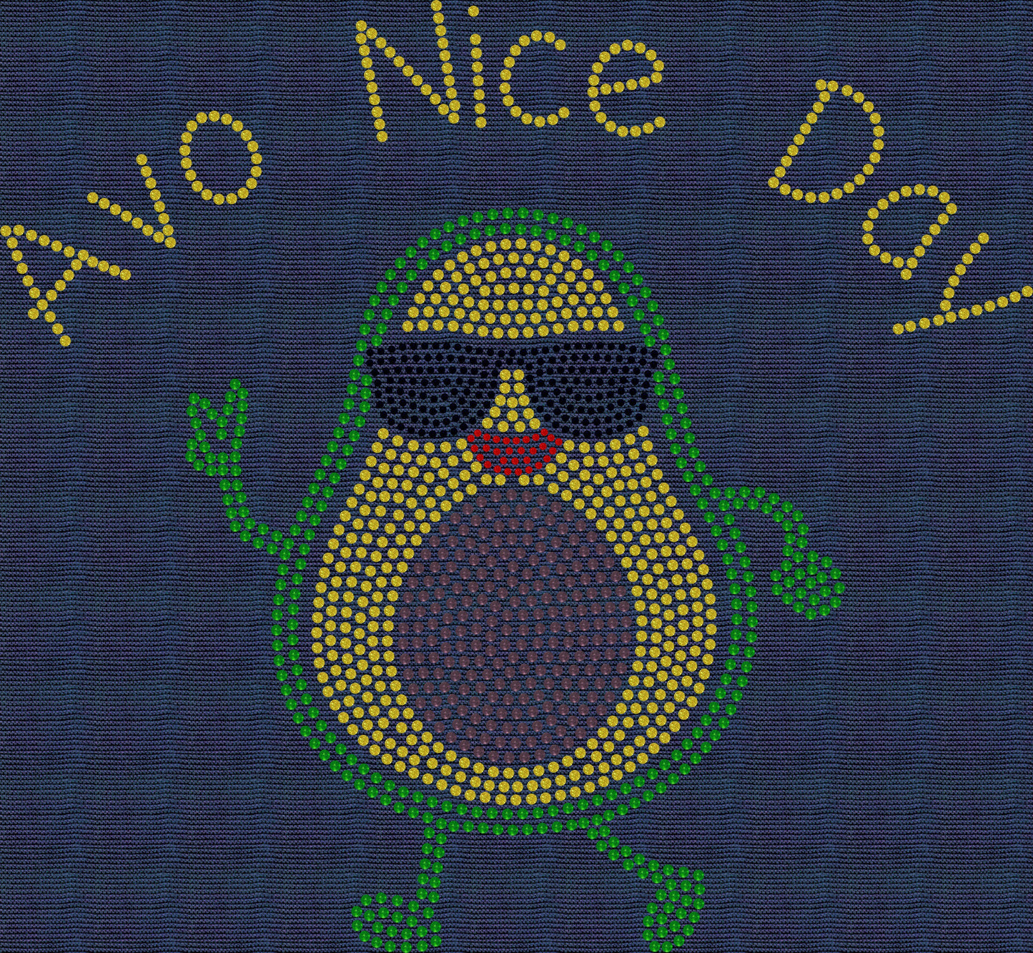 Avo Nice Day Bling Tee, Avocado Cute Tee / Fun Bling Tee Sparkly Spangle Tee - Stitch N Bling