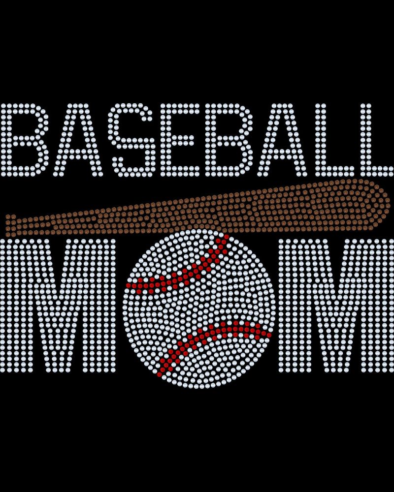 Baseball MOM Sparkle Bling Apparel – Ladies V-Neck Tee, Unisex Crewneck, Ladies Long Sleeve V-Neck Shirt, Unisex Sweatshirt