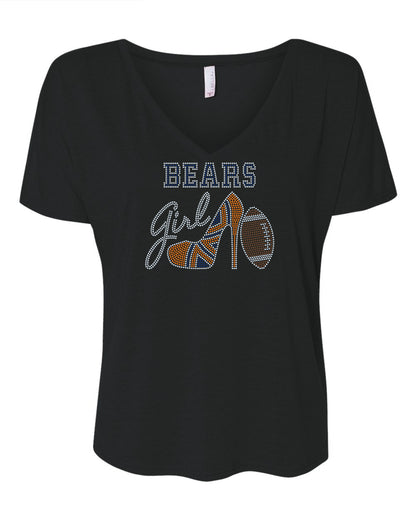 Personalized Chicago Bears Tee, Bears High Heel Shoe, Bears Girl, Personalization Optional! Long sleeve and Sweatshirts! - Stitch N Bling