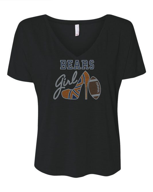 Personalized Chicago Bears Tee, Bears High Heel Shoe, Bears Girl, Personalization Optional! Long sleeve and Sweatshirts! - Stitch N Bling