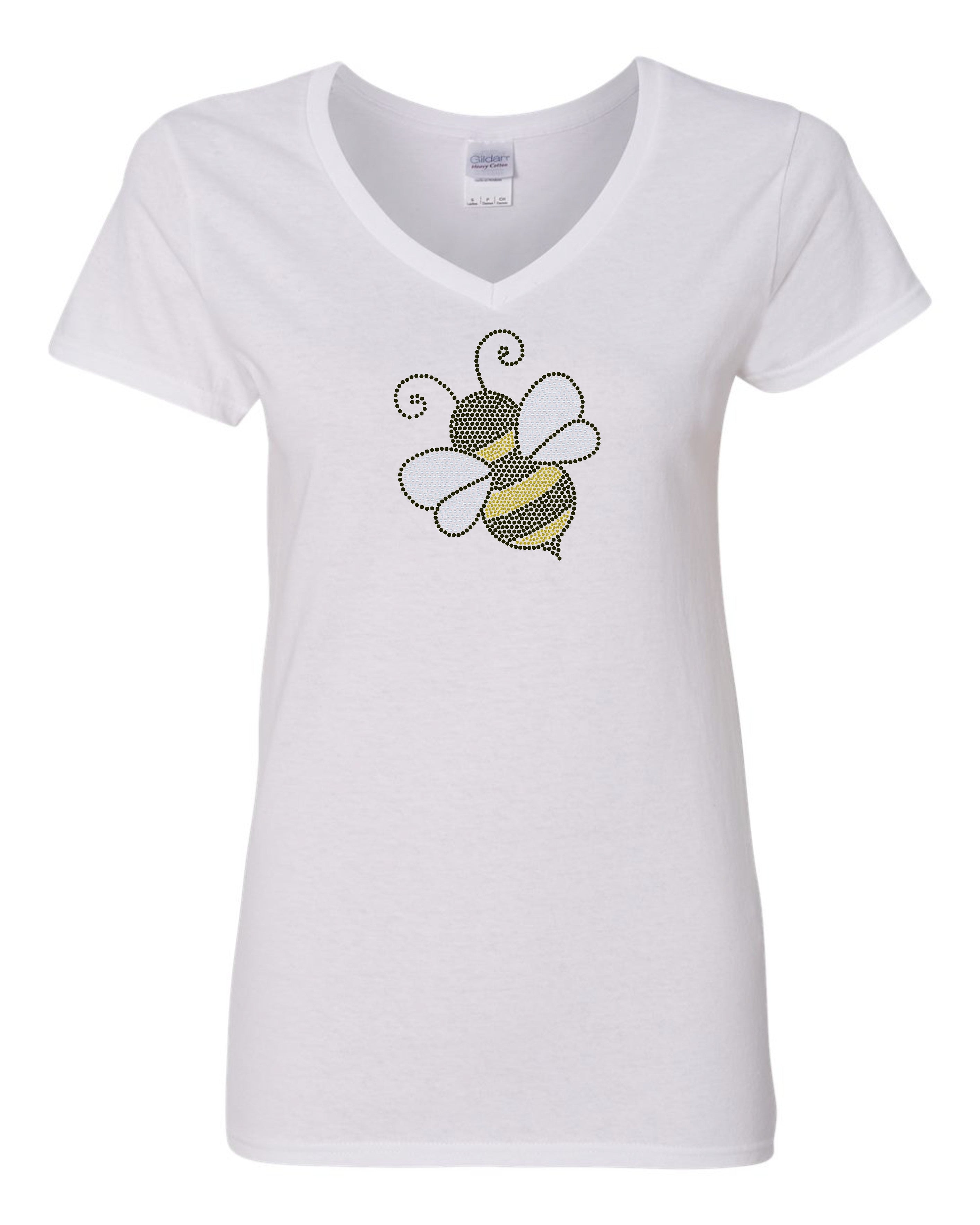 Buzzing Bumblebee Bling Tee, Sparkling Bee T-Shirt, Insect Sparkle Tee, Tank or Sweatshirt Available - Stitch N Bling