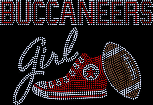Personalized Tampa Bay Buccaneers Tee, Buccaneers Tennis Shoe, Buccaneers Girl, Personalization Optional! Long sleeve and Sweatshirts! - Stitch N Bling