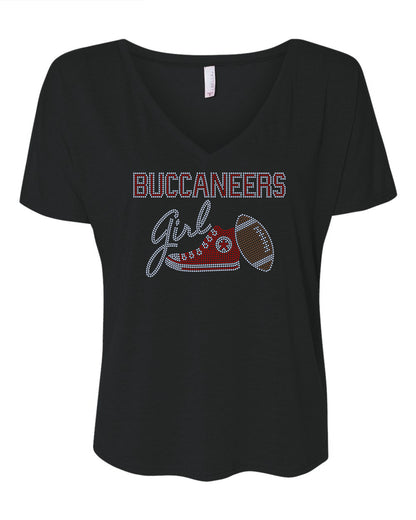 Personalized Tampa Bay Buccaneers Tee, Buccaneers Tennis Shoe, Buccaneers Girl, Personalization Optional! Long sleeve and Sweatshirts! - Stitch N Bling
