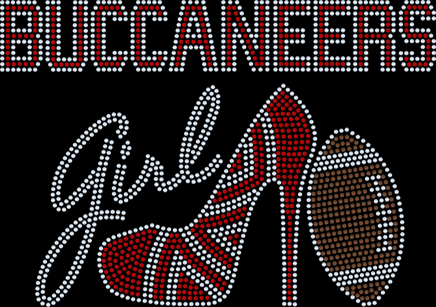 Personalized Tampa Bay Buccaneers Tee, Buccaneers High Heel Shoe, Buccaneers Girl, Personalization Optional! Long sleeve and Sweatshirts! - Stitch N Bling