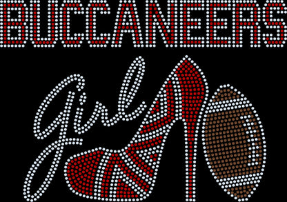 Personalized Tampa Bay Buccaneers Tee, Buccaneers High Heel Shoe, Buccaneers Girl, Personalization Optional! Long sleeve and Sweatshirts! - Stitch N Bling