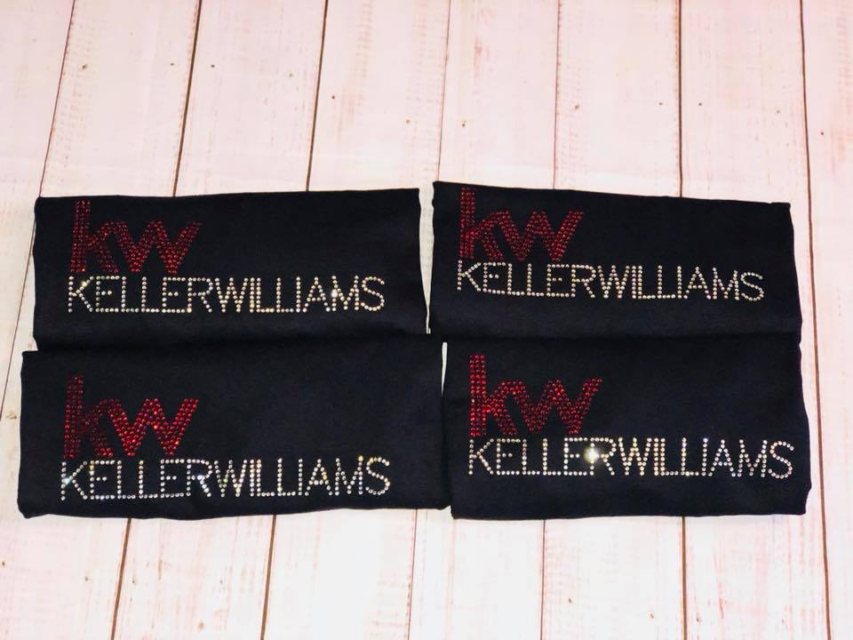 KW House Real Estate Bling Tee, REALTOR Bling Tee / REALTOR Work Tee Sparkly Spangle Collared Tee / Polo Option - Stitch N Bling