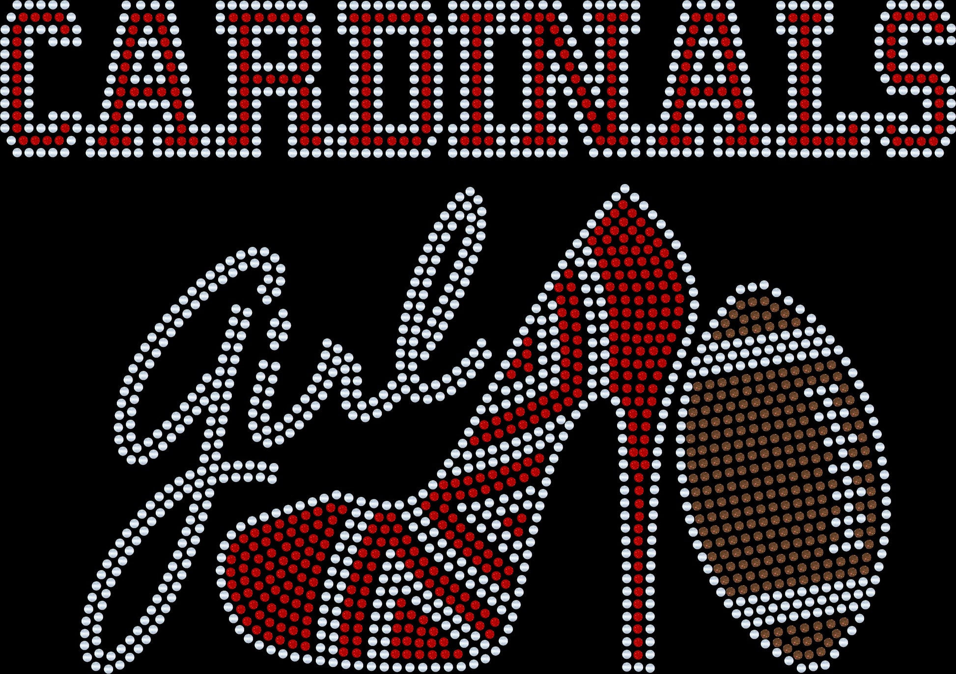 Personalized Arizona Cardinals Tee, Cardinals High Heel Shoe, Cardinals Girl, Personalization Optional! Long sleeve and Sweatshirts! - Stitch N Bling