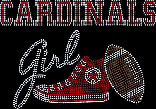 Personalized Arizona Cardinals Tee, Cardinals Tennis Shoe, Cardinals Girl, Personalization Optional! Long sleeve and Sweatshirts! - Stitch N Bling