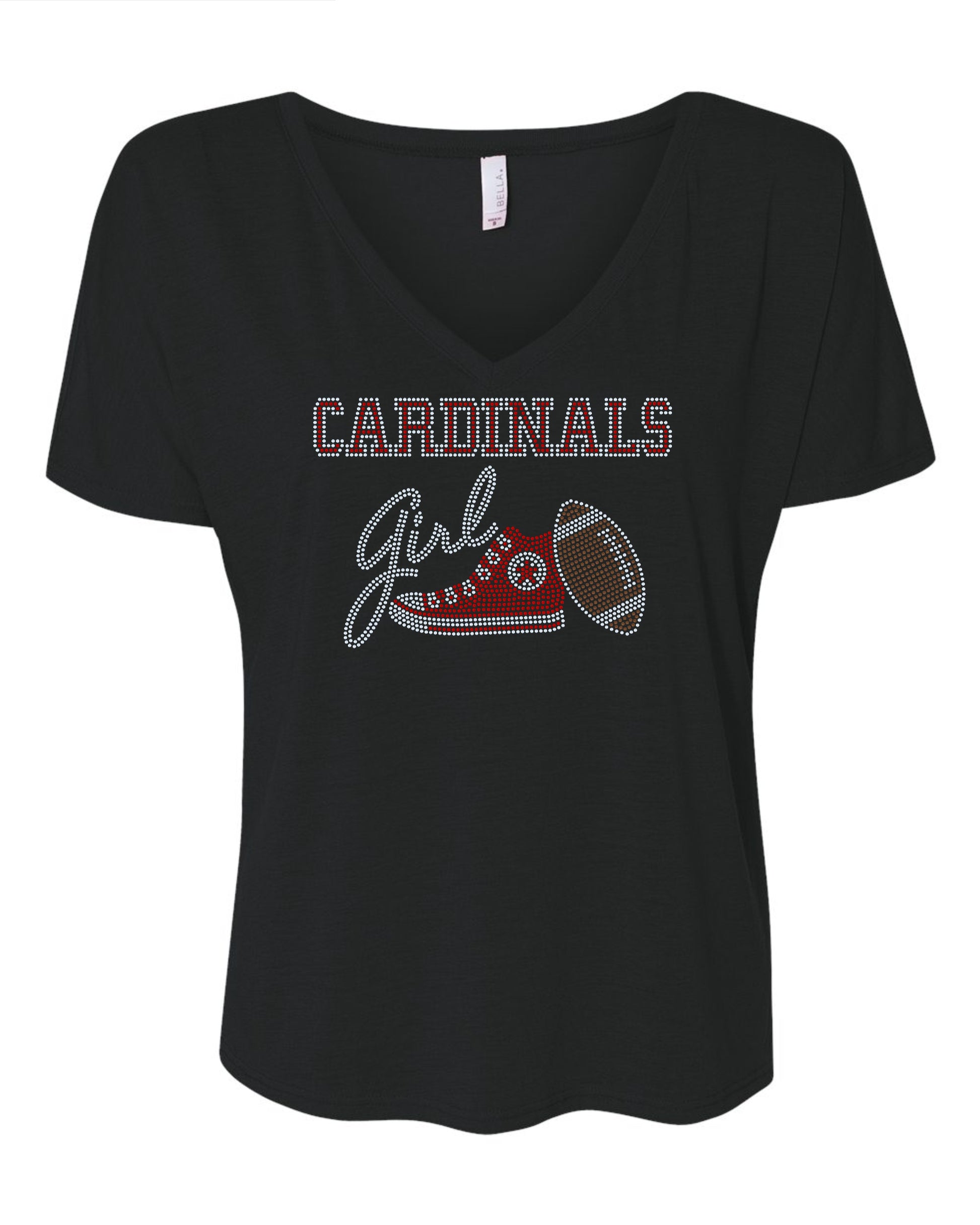 Personalized Arizona Cardinals Tee, Cardinals Tennis Shoe, Cardinals Girl, Personalization Optional! Long sleeve and Sweatshirts! - Stitch N Bling