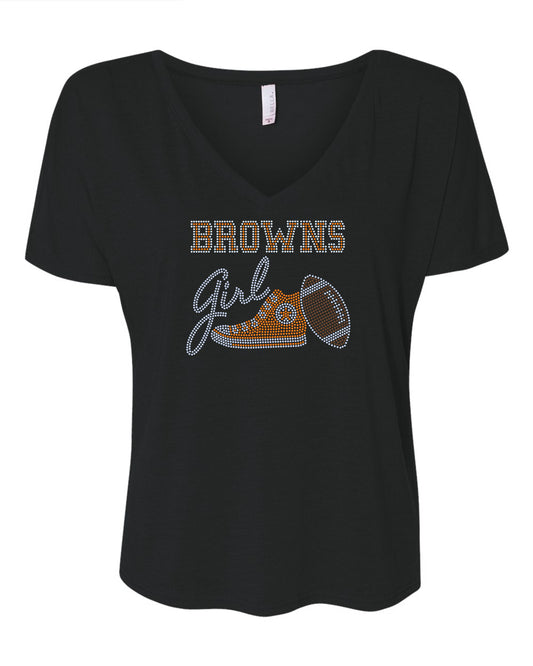 Cleveland Browns Tee, Browns Tennis Shoe, Browns Girl, Personalization Optional! Long sleeve and Sweatshirts!