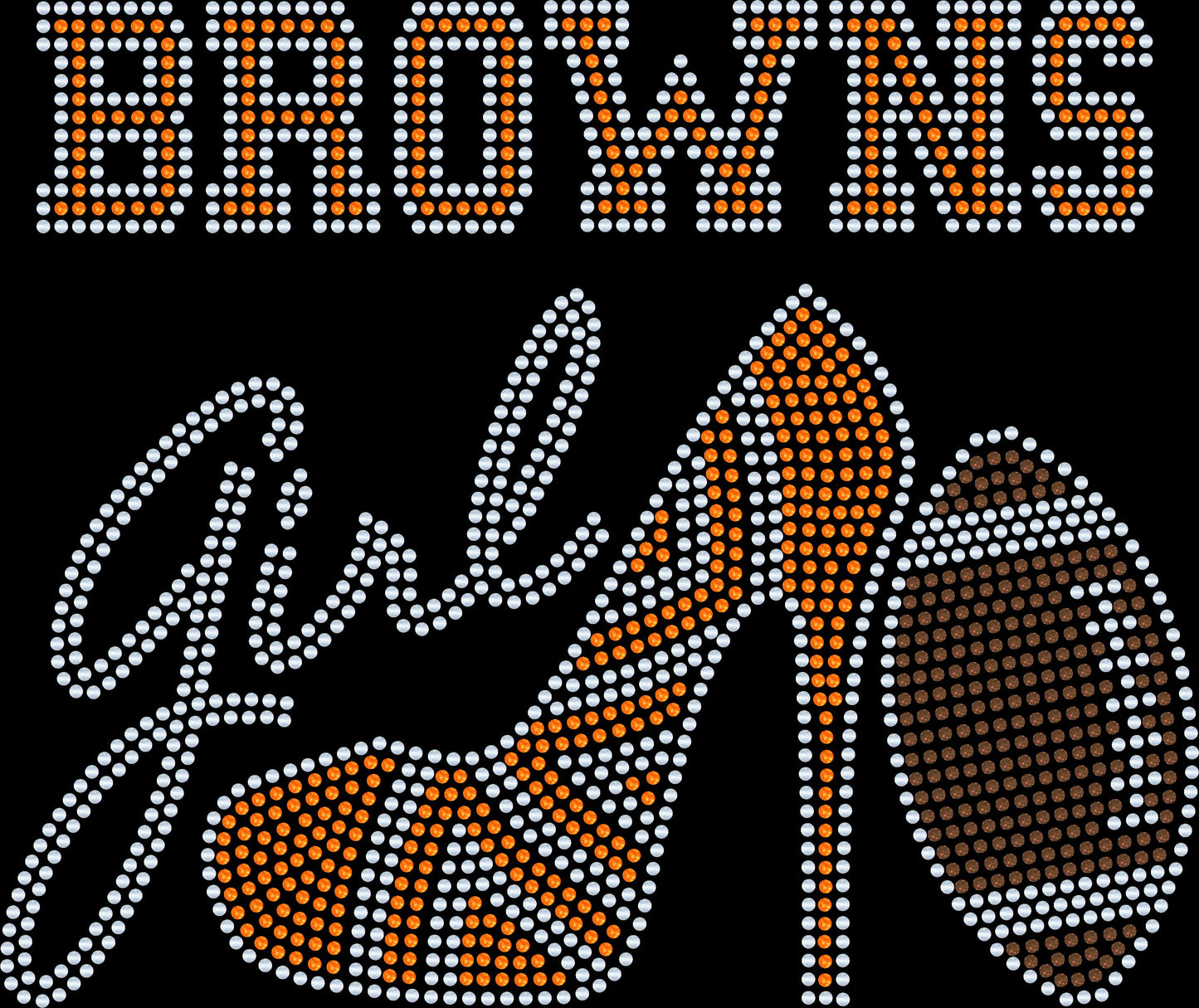 Personalized Cleveland Browns Tee, Browns High Heel Shoe, Browns Girl, Personalization Optional! Long sleeve and Sweatshirts! - Stitch N Bling