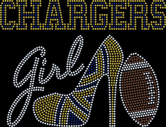 Personalized Los Angeles Chargers Tee, Chargers High Heel Shoe, Chargers Girl, Personalization Optional! Long sleeve and Sweatshirts! - Stitch N Bling