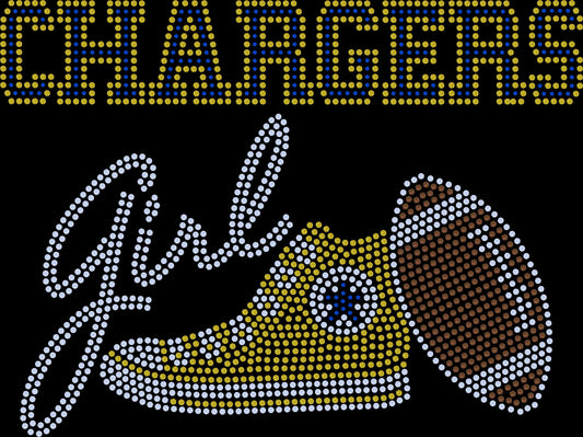 Personalized Los Angeles Chargers Tee, Chargers Tennis Shoe, Chargers Girl, Personalization Optional! Long sleeve and Sweatshirts! - Stitch N Bling