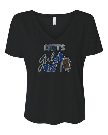 Indianapolis Colts Tee, Colts High Heel Shoe, Colts Girl, Personalization Optional! Long sleeve and Sweatshirts! - Stitch N Bling