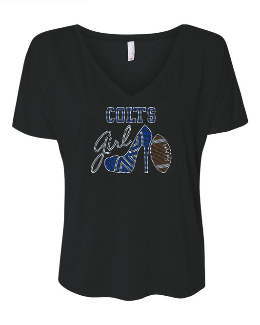 Indianapolis Colts Tee, Colts High Heel Shoe, Colts Girl, Personalization Optional! Long sleeve and Sweatshirts! - Stitch N Bling