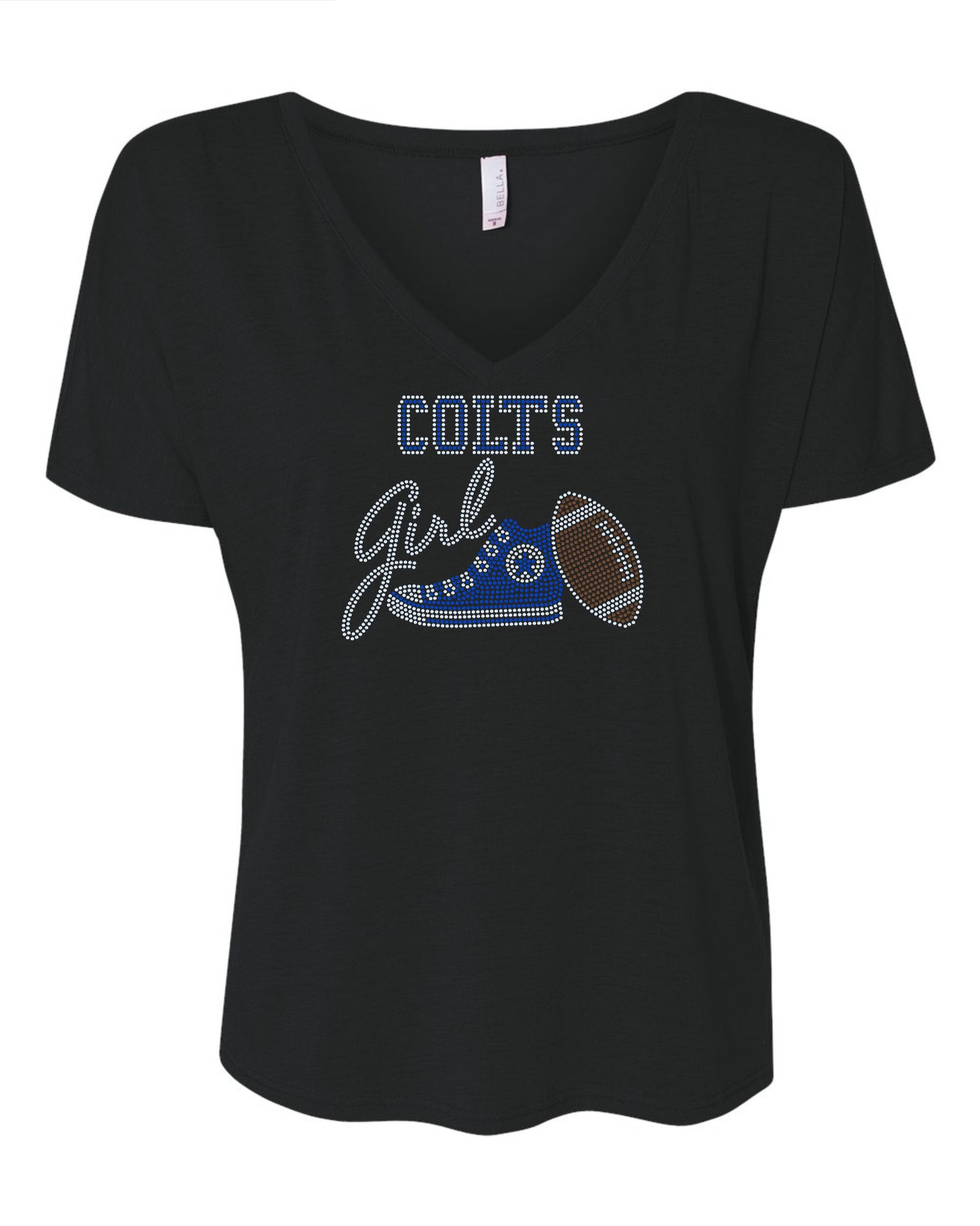 Indianapolis Colts Tee, Colts Tennis Shoe, Colts Girl, Personalization Optional! Long sleeve and Sweatshirts! - Stitch N Bling