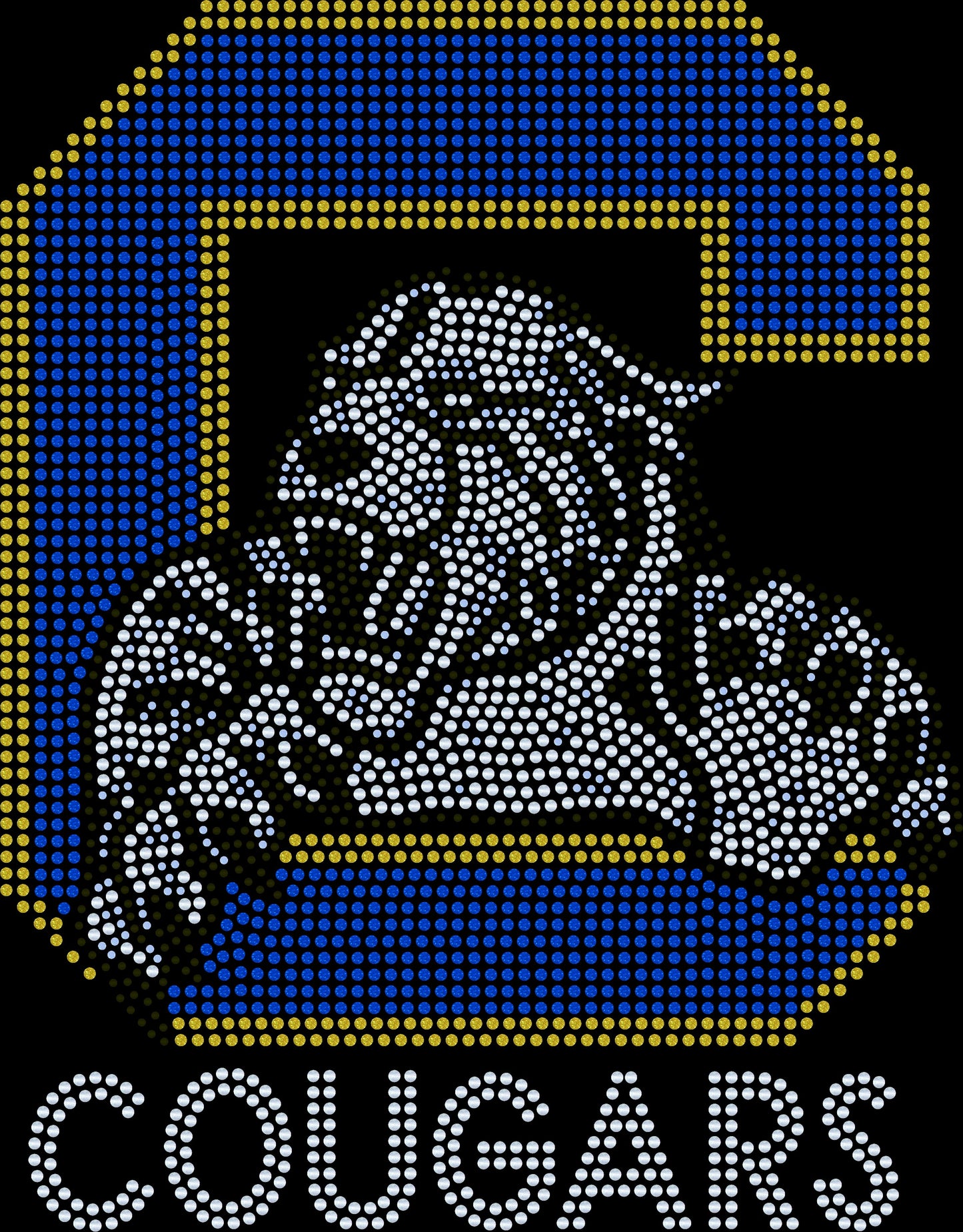 Cougars Football Bling Tee, Cougars Girl, Personalization Optional! Tees, Long sleeve and Sweatshirts! - Stitch N Bling