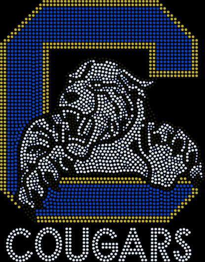 Cougars Football Bling Tee, Cougars Girl, Personalization Optional! Tees, Long sleeve and Sweatshirts! - Stitch N Bling