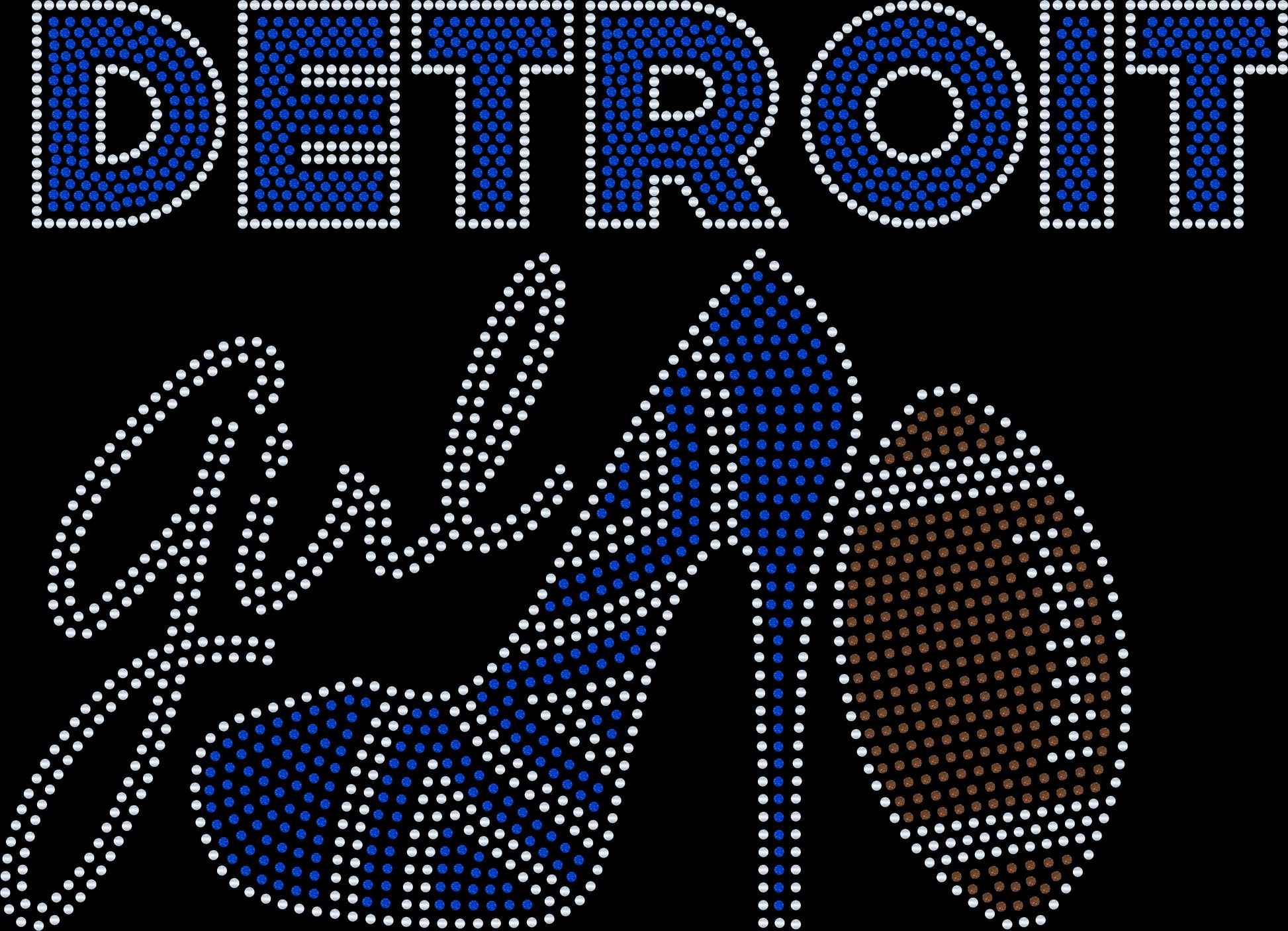 Personalized Detroit Football Bling Tee, High Heel Shoe, Detroit Girl! Personalization Optional! Tees, Long sleeve and Sweatshirts Available! - Stitch N Bling