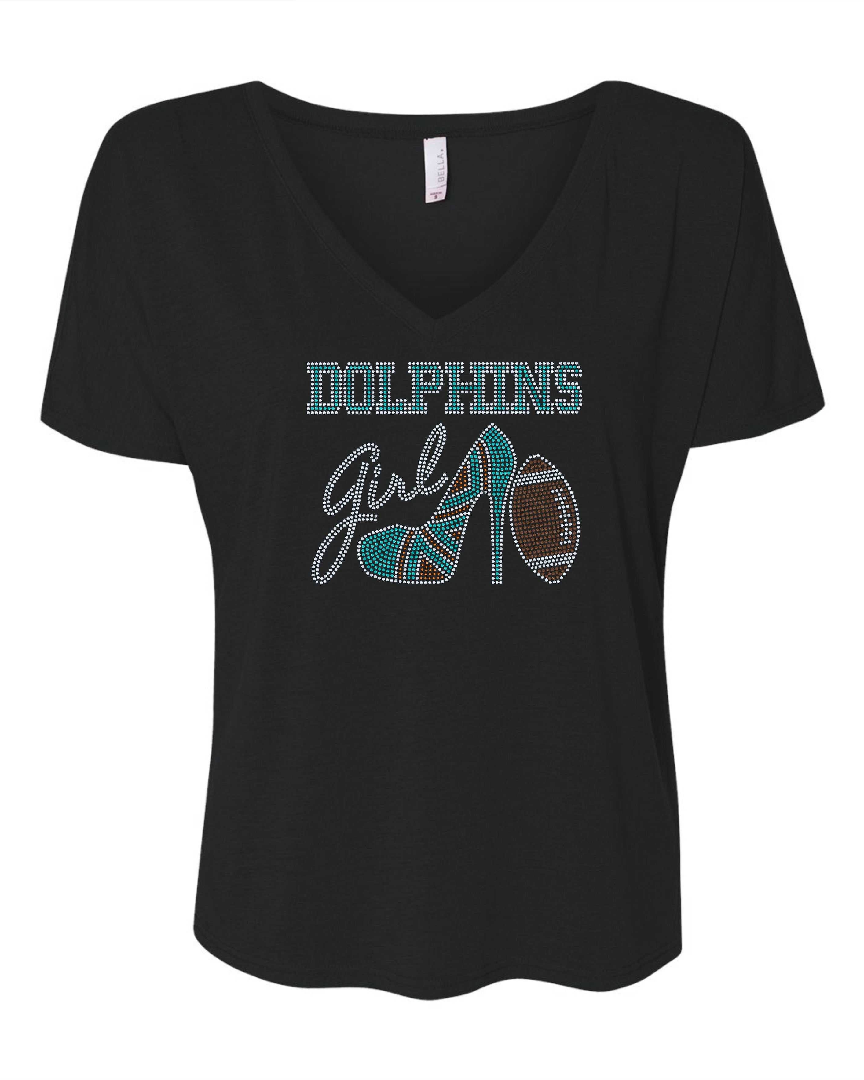 Miami Dolphins Tee, Dolphins High Heel Shoe, Dolphins Girl, Personalization Optional! Long sleeve and Sweatshirts! - Stitch N Bling