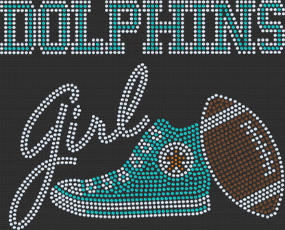 Miami Dolphins Tee, Dolphins Tennis Shoe, Dolphins Girl, Personalization Optional! Long sleeve and Sweatshirts! - Stitch N Bling