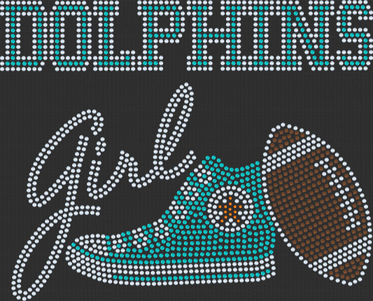 Miami Dolphins Tee, Dolphins Tennis Shoe, Dolphins Girl, Personalization Optional! Long sleeve and Sweatshirts! - Stitch N Bling