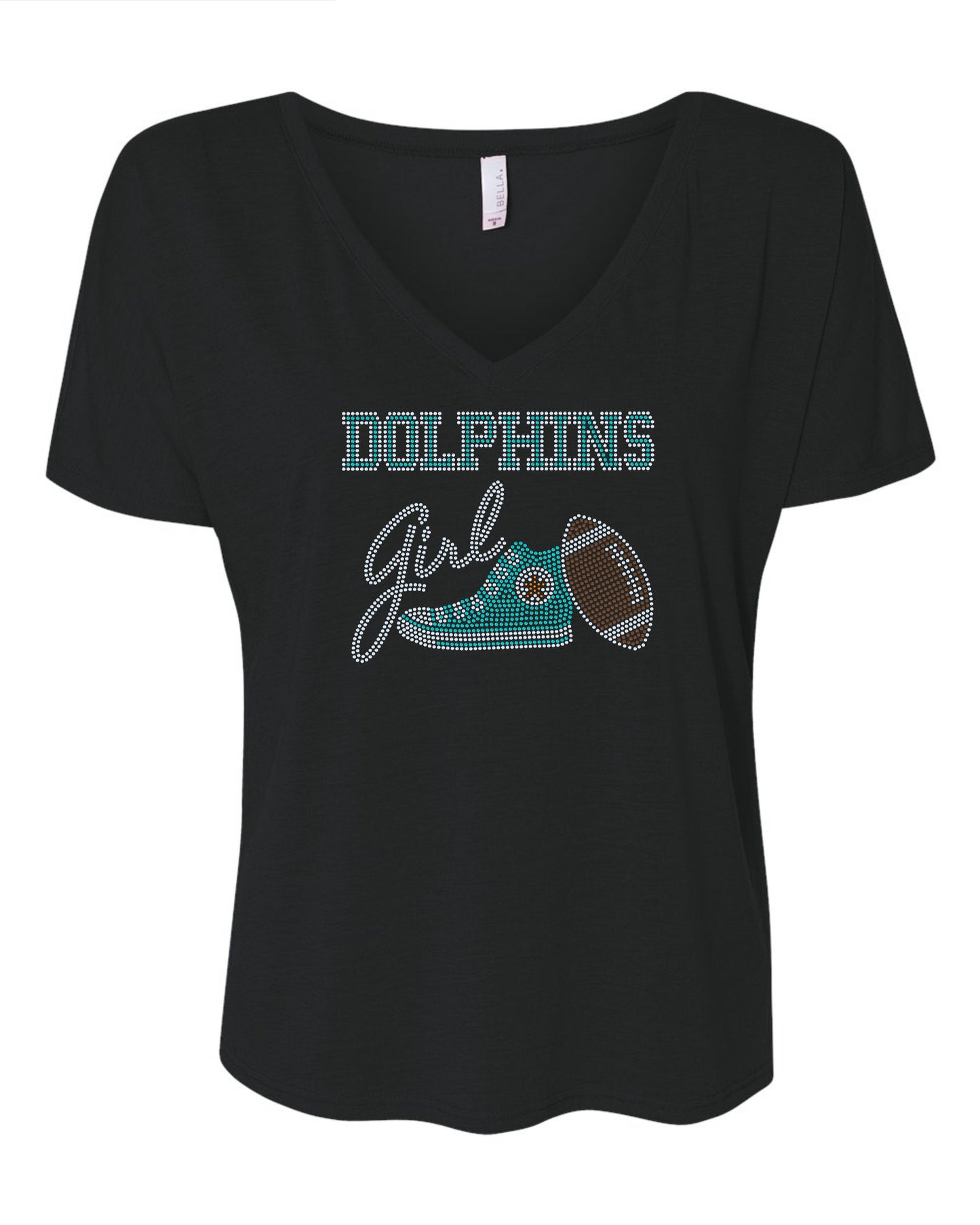 Miami Dolphins Tee, Dolphins Tennis Shoe, Dolphins Girl, Personalization Optional! Long sleeve and Sweatshirts! - Stitch N Bling