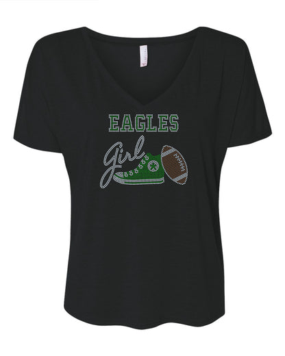 Philadelphia Eagles Tee, Eagles Tennis Shoe, Eagles Girl, Personalization Optional! Long sleeve and Sweatshirts! - Stitch N Bling