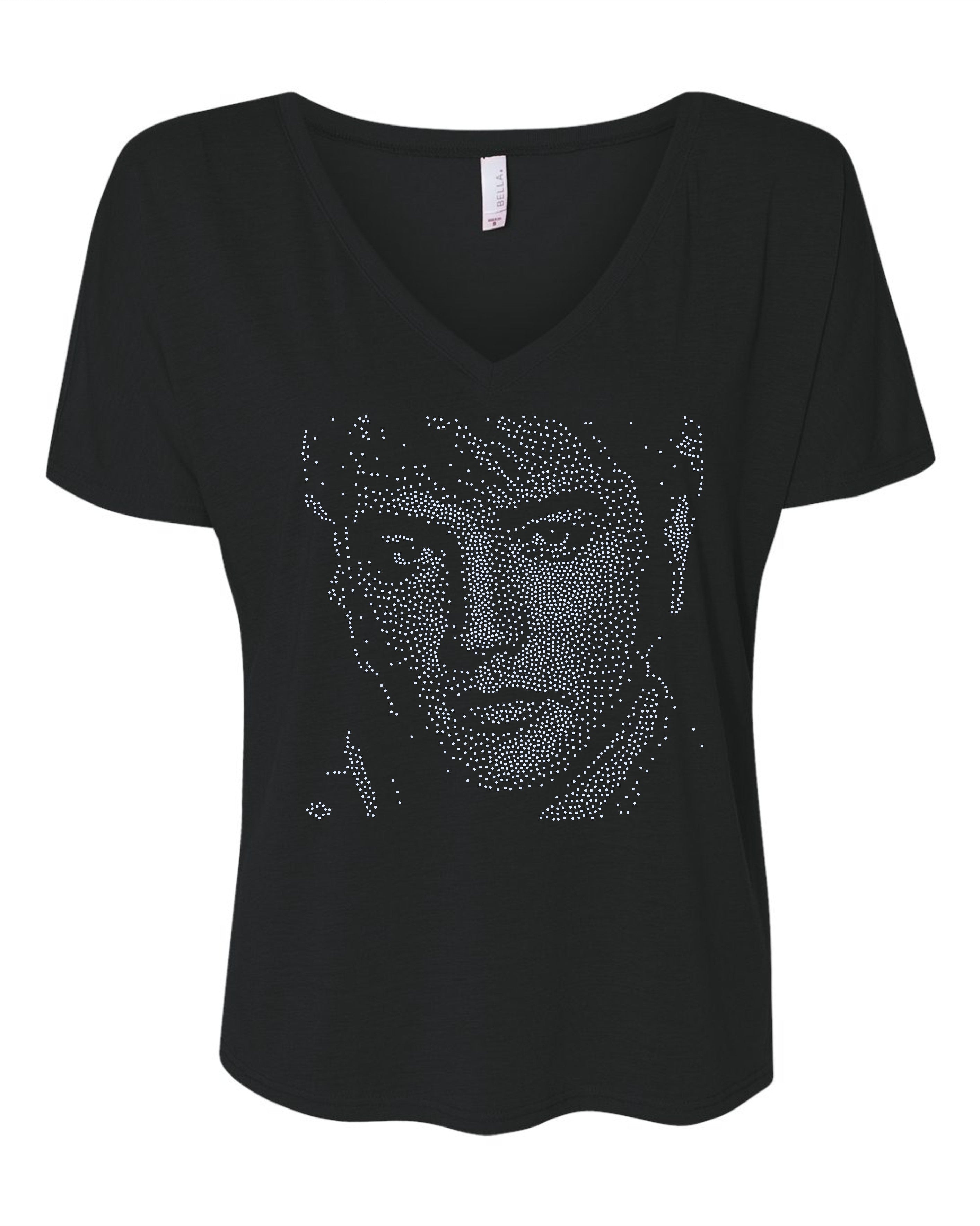 Elvis Presley Stunning Bling Sparkle Apparel – Ladies V-Neck Tee, Unisex Crewneck, Ladies Long Sleeve V-Neck Shirt, Unisex Sweatshirt