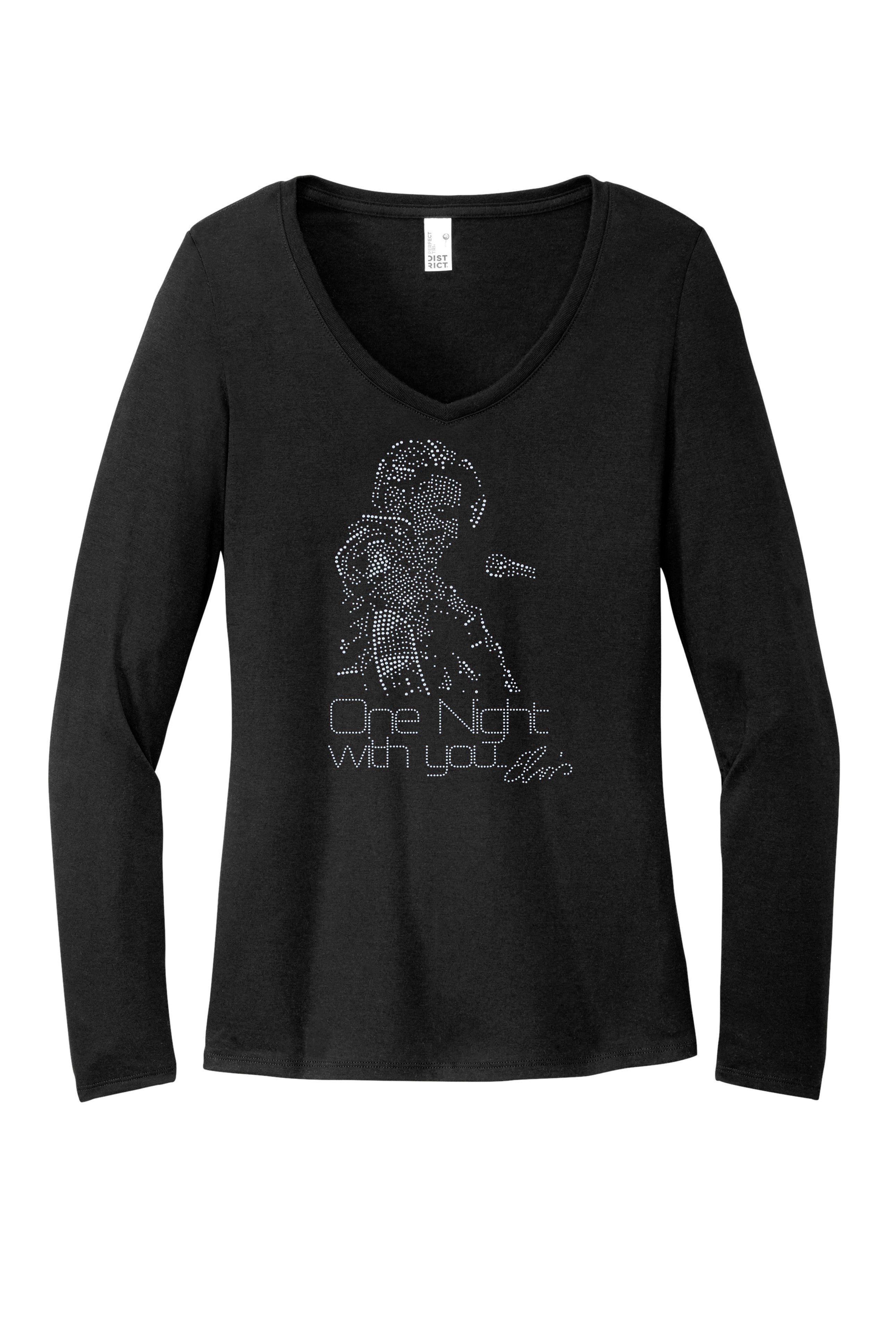 Elvis Presley One Night With You Bling Apparel – Ladies V-Neck Tee, Unisex Crewneck, Ladies Long Sleeve V-Neck Shirt, Unisex Sweatshirt