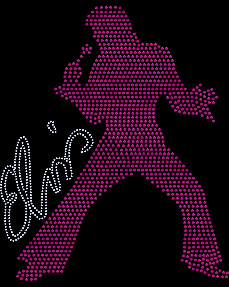Elvis Presley Silhouette Hot Pink Bling Apparel – Ladies V-Neck Tee, Unisex Crewneck, Ladies Long Sleeve V-Neck Shirt, Unisex Sweatshirt