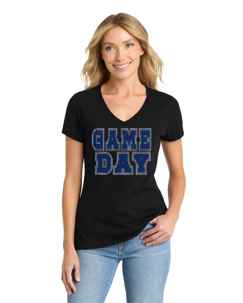 GAME DAY Sports Bling Apparel -  Ladies V-Neck Tee, Unisex Crewneck, Ladies Long Sleeve V-Neck Shirt, Unisex Sweatshirt! Choose your Color!