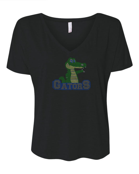 Gators Bling Tee for Adult or Youth! / Back to School or Teacher Spirit Day/ Teacher Sparkle Design / Gator Tank, Tee or Sweatshirt! Choose the School! Alligator Bling