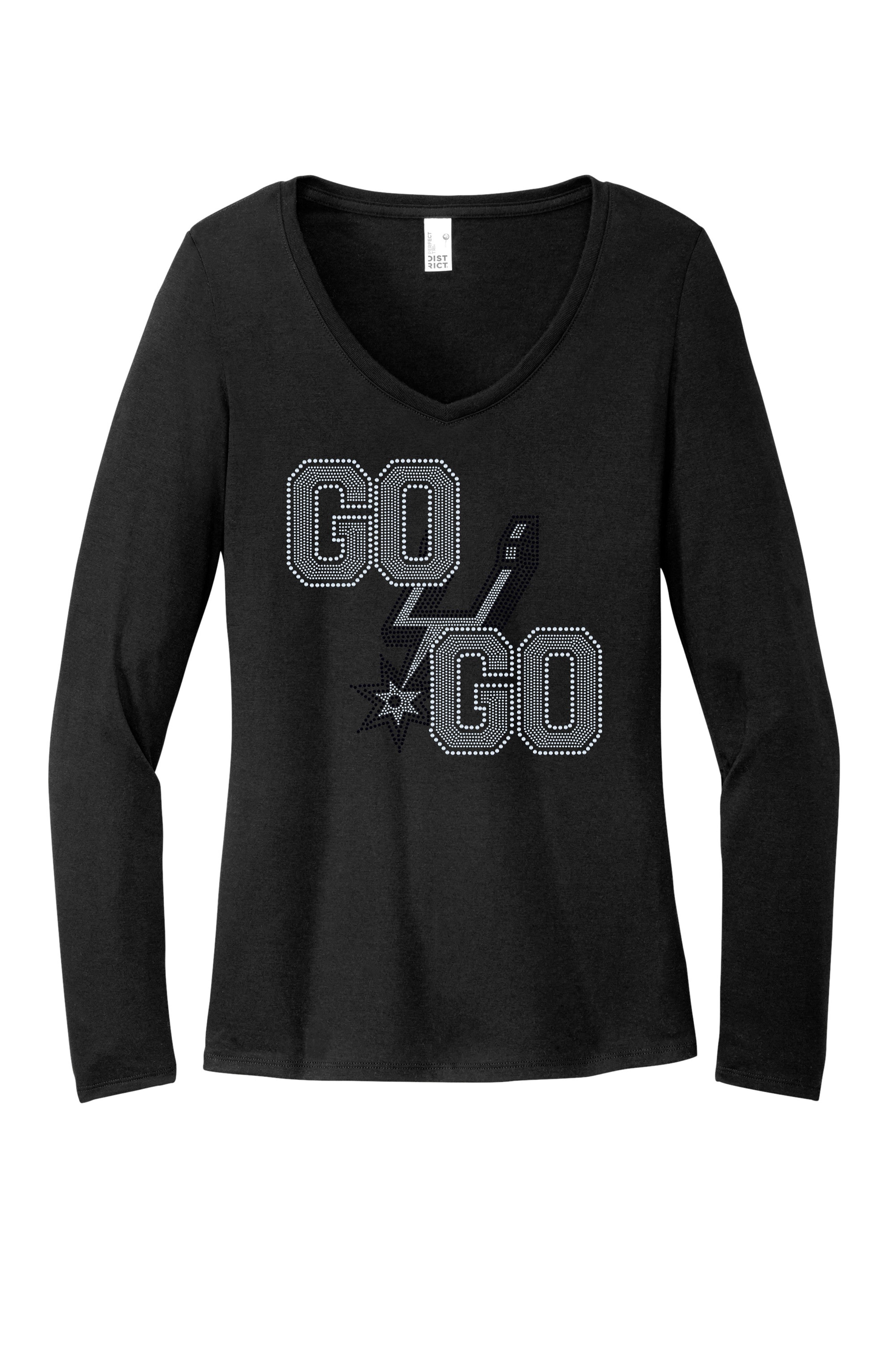 Go Spurs Go San Antonio Sports Bling Apparel – Ladies V-Neck Tee, Unisex Crewneck, Ladies Long Sleeve V-Neck Shirt, Unisex Sweatshirt