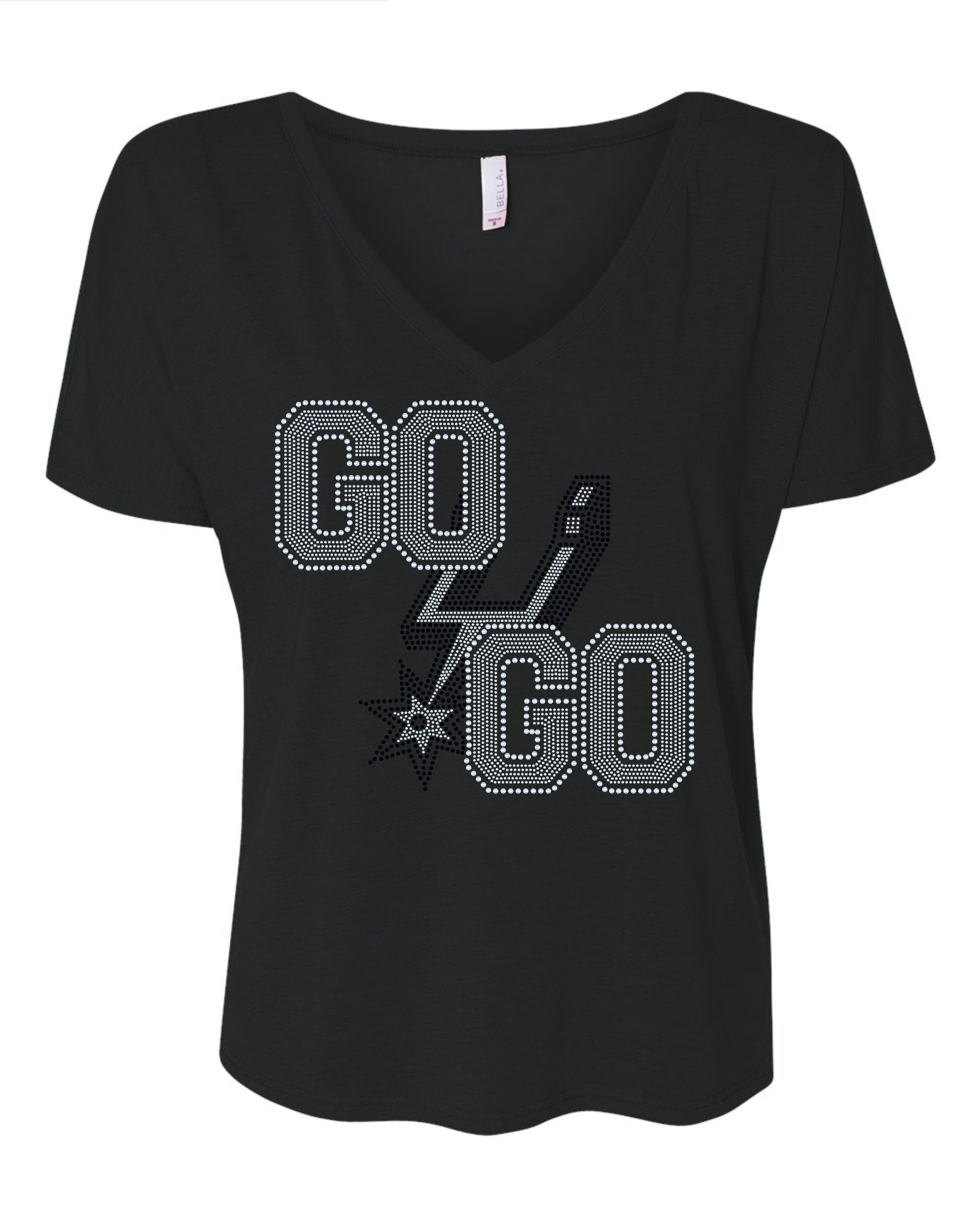 Go Spurs Go San Antonio Sports Bling Apparel – Ladies V-Neck Tee, Unisex Crewneck, Ladies Long Sleeve V-Neck Shirt, Unisex Sweatshirt