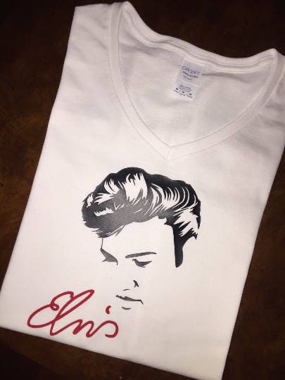 SALE! Elvis Presley Silhouette Tee! Elvis Quote on Back or Custom Saying. Personalization with names available upon request - Stitch N Bling
