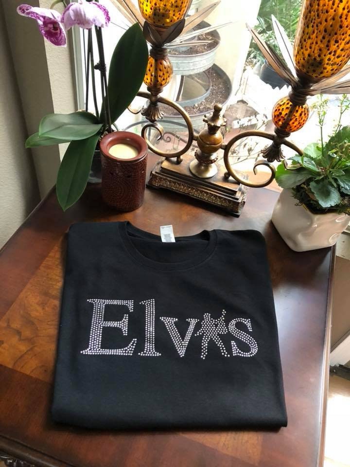 Elvis Presley Name Bling Tee! Elvis Bling/Elvis Design - Stitch N Bling